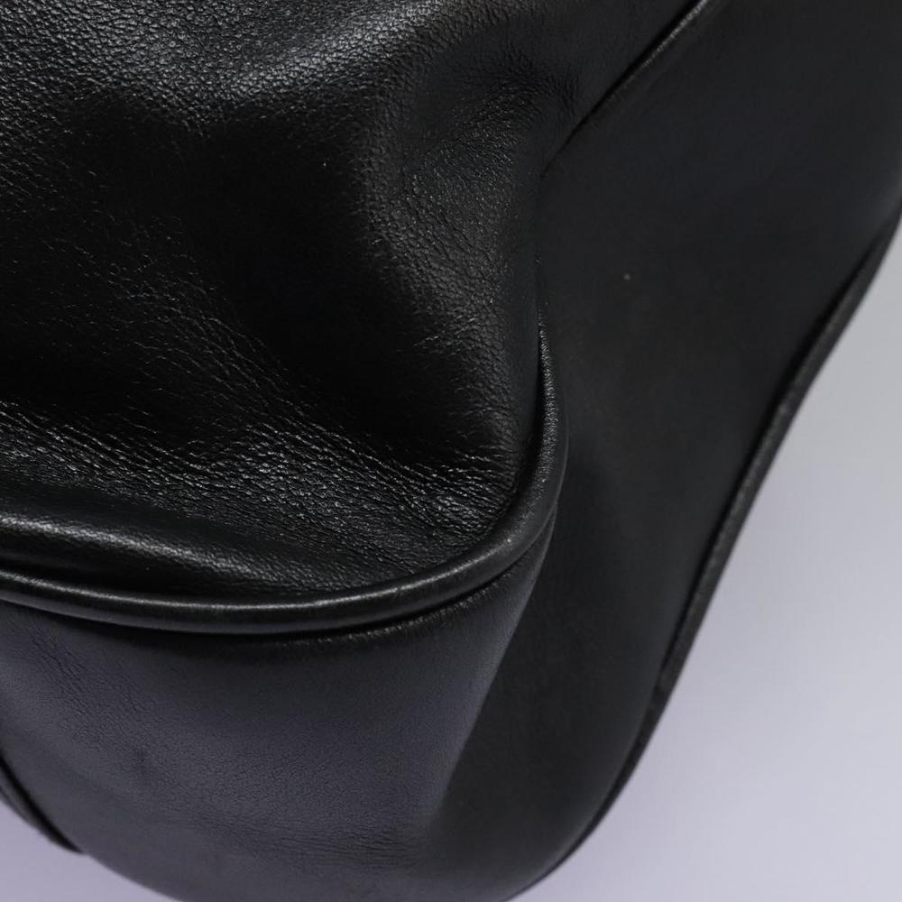 GUCCI Bamboo Hand Bag Leather 2way Black Gold 001 1014 1577 0 Auth nb190 - Picture 9 of 16